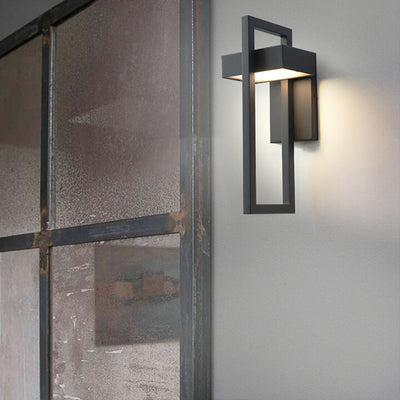 Modern Minimalist Geometric Frame Stainless Steel LED Waterproof Wall Sconce Lamp For Outdoor Patio