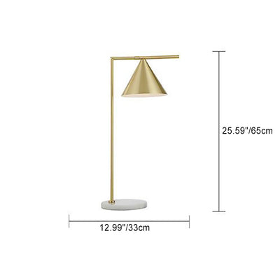 Modern Minimalist Long Cone Hardware 1-Light Table Lamp For Bedroom