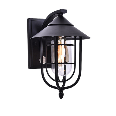 Contemporary Industrial Iron Waterproof Human Body Sensing 1-Light Outdoor Wall Sconce Lamp For Outdoor Patio