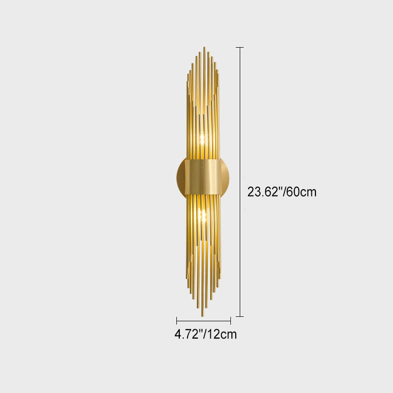 Modern Minimalist Cylindrical Copper Acrylic 2-Light Wall Sconce Lamp For Bedroom