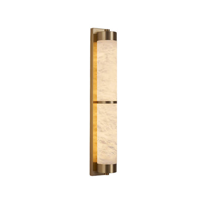 Modern Light Luxury Full Copper Marble Column LED Wall Sconce Lamp