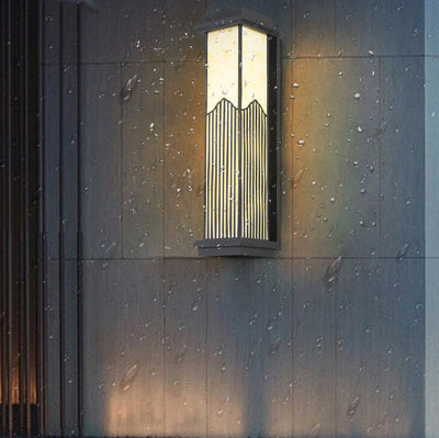 Applique murale LED rétro chinoise en aluminium, colonne rectangulaire, étanche, pour l'extérieur 