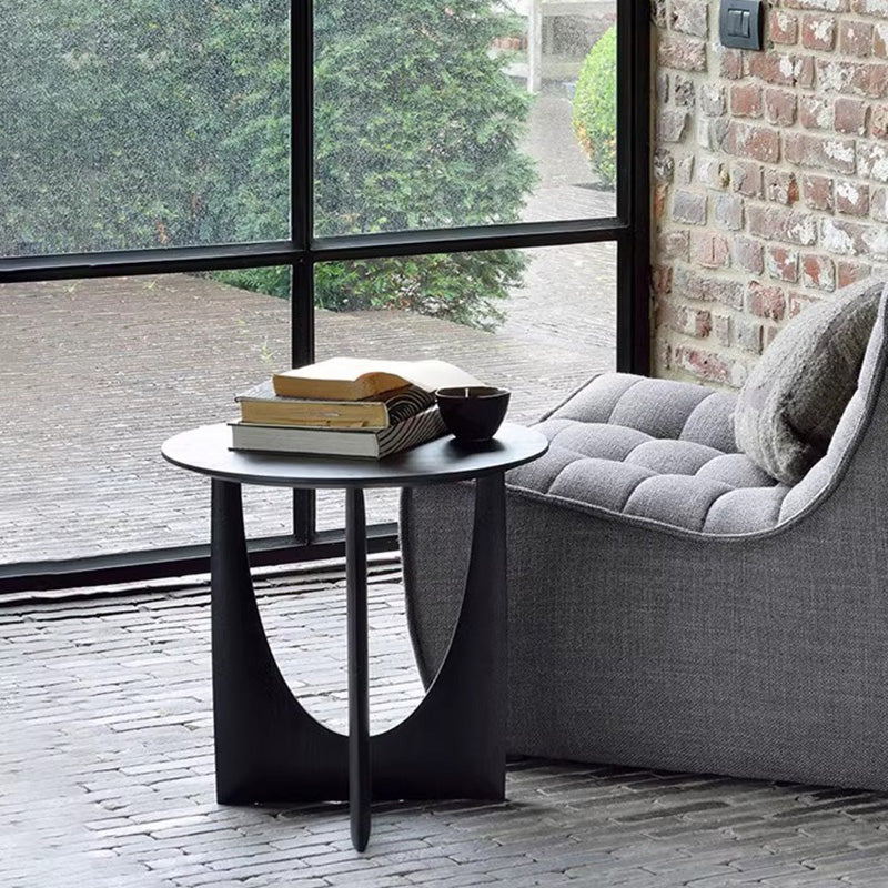 Traditional Japanese Round Wood Coffee Table For Living Room