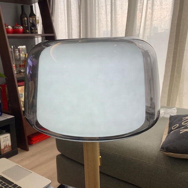 Lampe de table à 1 lumière en marbre et tambour en verre minimaliste nordique 