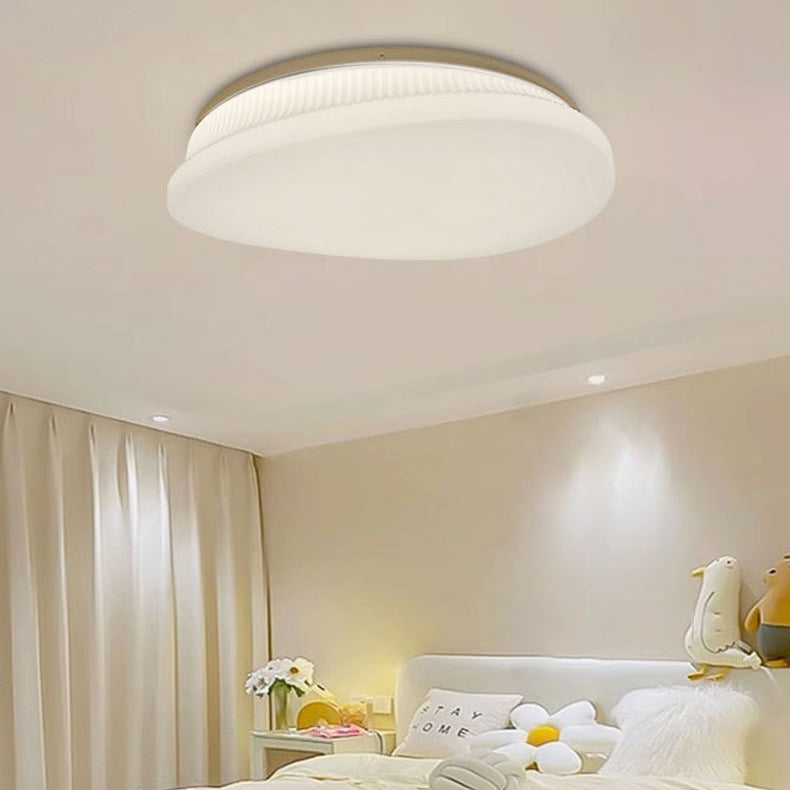 Contemporary Simplicity Acrylic Round Shade Iron LED Flush Mount Ceiling Light For Living Room