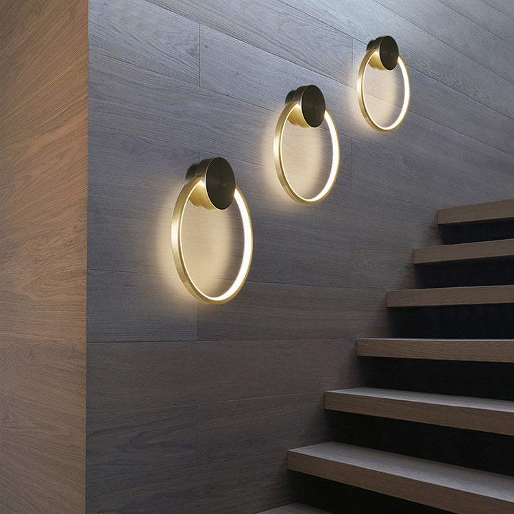 Modern Minimalist Brass Acrylic Triangle Square Circle LED Wall Sconce Lamp For Living Room