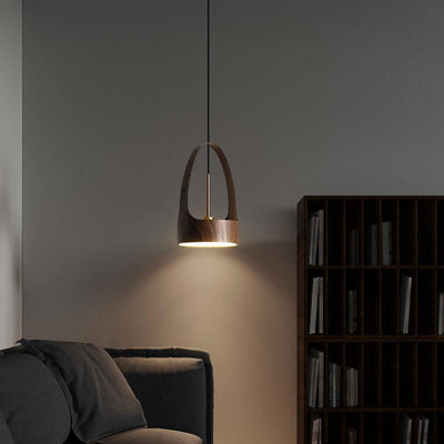 Contemporary Scandinavian Round Iron Acrylic LED Pendant Light For Bedroom