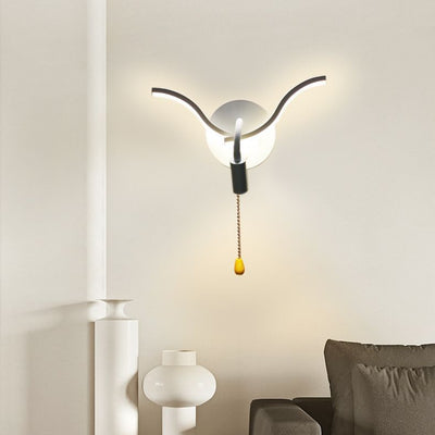 Contemporary Nordic Triangle Gull Aluminium Iron PC LED Wall Sconce Lamp With Spotlight For Bedside