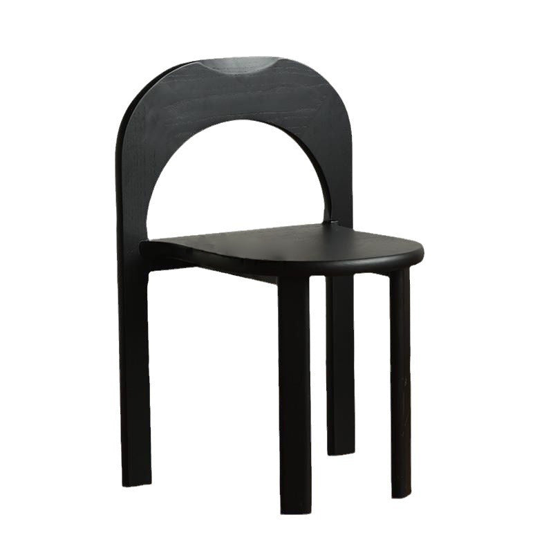 Contmporary Retro Wood Semicircular Arch Vanity Stool Backrest For Bedroom