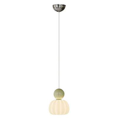 Contemporary Simplicity Pumpkin PE Shade Iron Ball LED Pendant Light For Bedroom