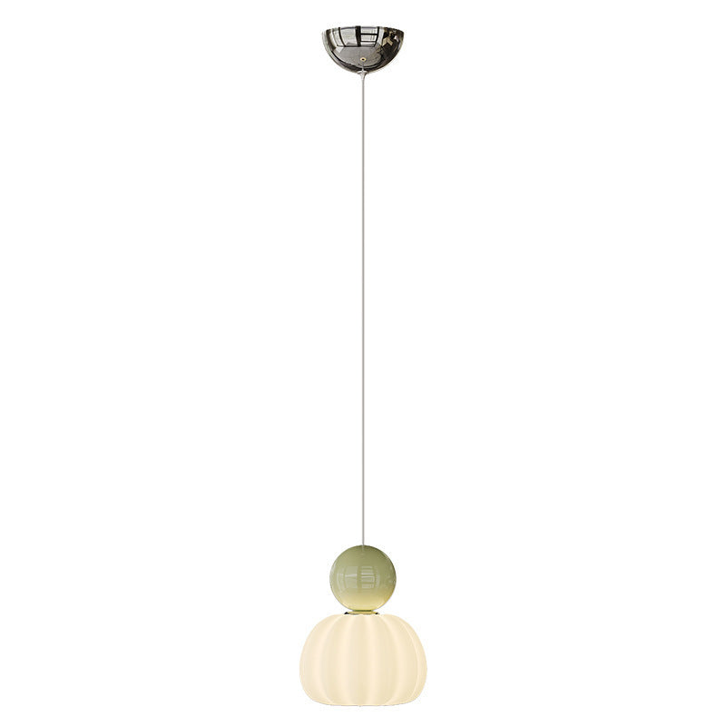 Contemporary Simplicity Pumpkin PE Shade Iron Ball LED Pendant Light For Bedroom