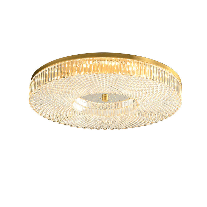 Contemporary Luxury Round Copper Acrylic LED Flush Mount Ceiling Light For Living Room