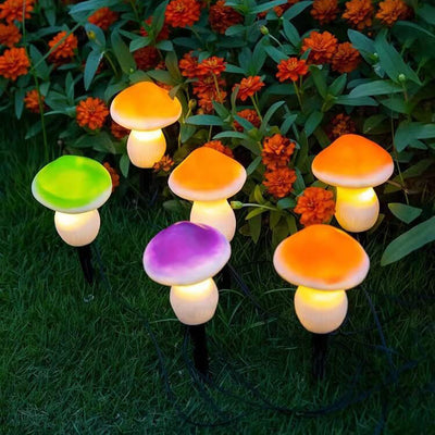 Solar Outdoor Resin Mushroom LED Garden Ground Insert Decorative Landscape Light