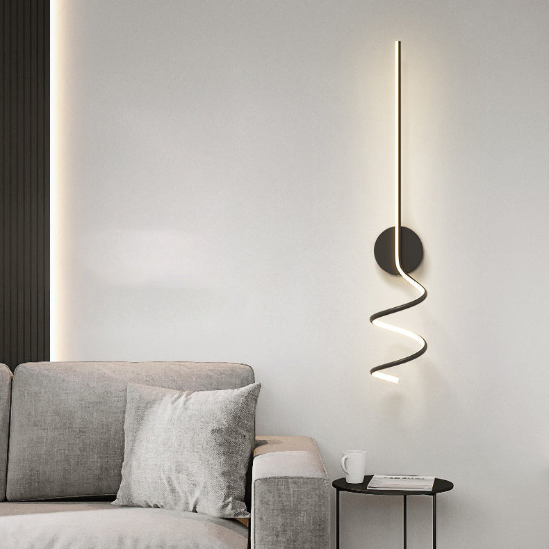 Modern Minimalist Spiral Aluminum Iron LED Wall Sconce Lamp For Bedroom