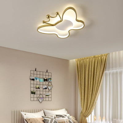 Contemporary Nordic Kids Iron Aluminum Silica Acrylic Butterfly LED Flush Mount Ceiling Light For Bedroom