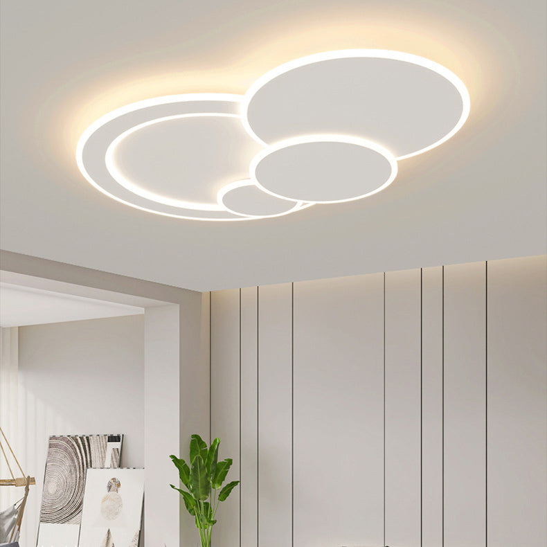 Modern Minimalist Round Acrylic Iron LED Flush Mount Ceiling Light For Living Room