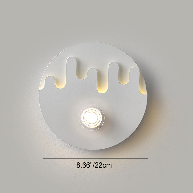 Modern Minimalist Cream Round Love Wave Iron Acrylic LED Wall Sconce Lamp For Bedroom