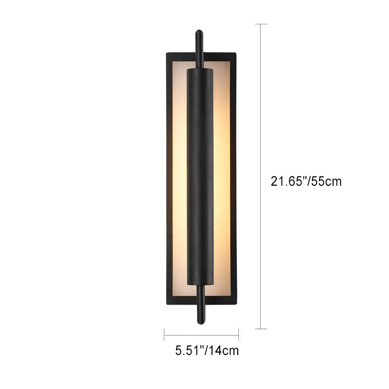 Modern Minimalist Rectangular Iron Acrylic 1-Light Wall Sconce Lamp For Bedroom