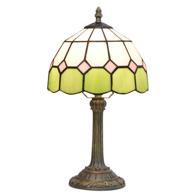 Traditional Tiffany Dome Resin Glass 1-Light Table Lamp For Living Room