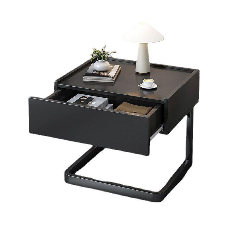 Modern Minimalist Rectangular Manufactured Board Tube Nightstand 1-Drawer For Bedside