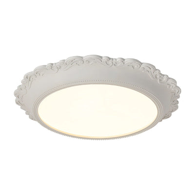 Contemporary Scandinavian Round Acrylic Resin Iron LED Flush Mount Ceiling Light For Bedroom