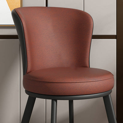 Contemporary Simplicity Round Fabric Upholstered Carbon Steel Dining Chair Backrest For Dining Room