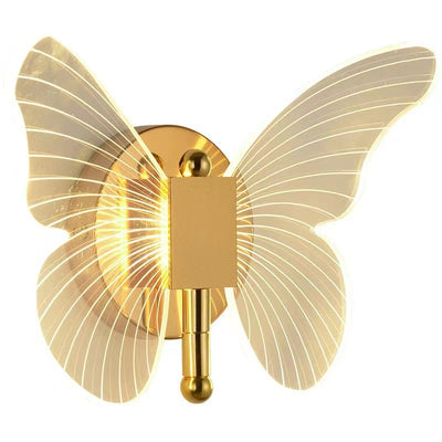 Modern Minimalist Butterfly Metal Acrylic LED Wall Sconce Lamp For Bedroom