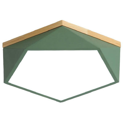 Contemporary Scandinavian Iron Acrylic Polygon LED Flush Mount Ceiling Light For Bedroom