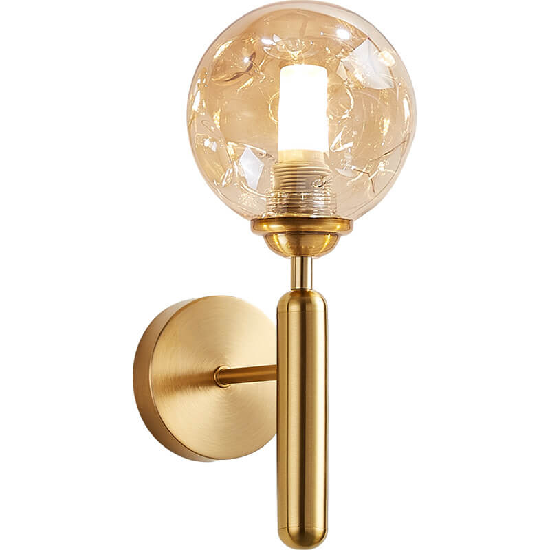 Modern Simple Light Luxury Glass Sphere 1-Light Wall Sconce Lamp