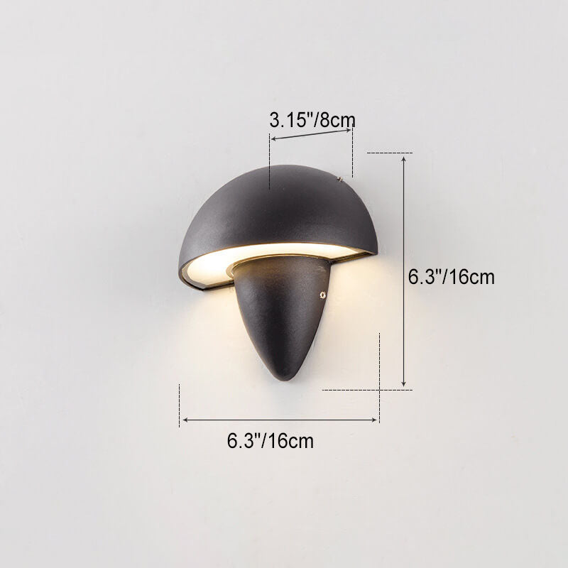 Modern Simple Waterproof Aluminum Mushroom LED Outdoor Wall Sconce Lamp