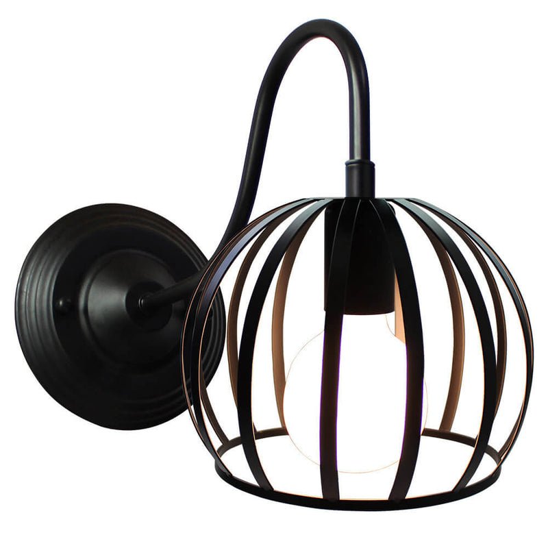 Industrial Retro Iron Hollow Semicircle 1-Light Wall Sconce Lamp