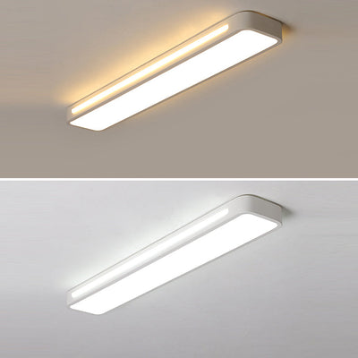 Modern Minimalist Rectangle Iron Acrylic LED Flush Mount Ceiling Light For Bedroom