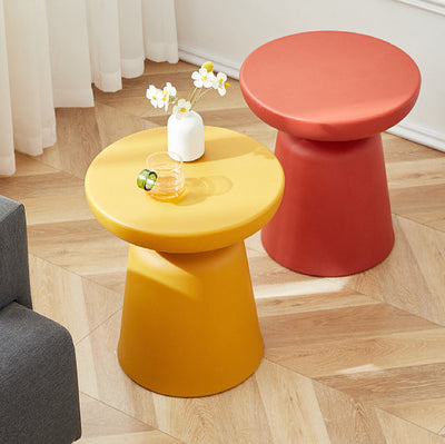 Contemporary Scandinavian PE Mushroom Shape End Table For Living Room