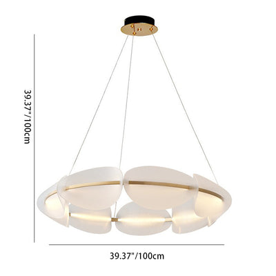 Modern Minimalist Round Iron Acrylic LED Chandelier For Bedroom