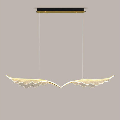 Contemporary Creative Angel Wing Acrylic Shade Hardware LED Island Light Pendant Light For Bedroom