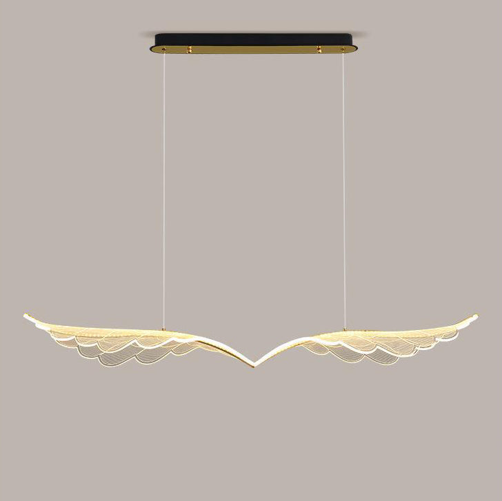 Contemporary Creative Angel Wing Acrylic Shade Hardware LED Island Light Pendant Light For Bedroom