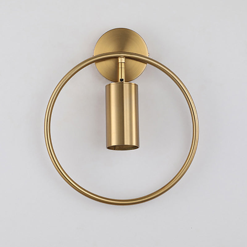 Modern Simplicity Iron Circle Cylinder 1-Light Wall Sconce Lamp For Bedside