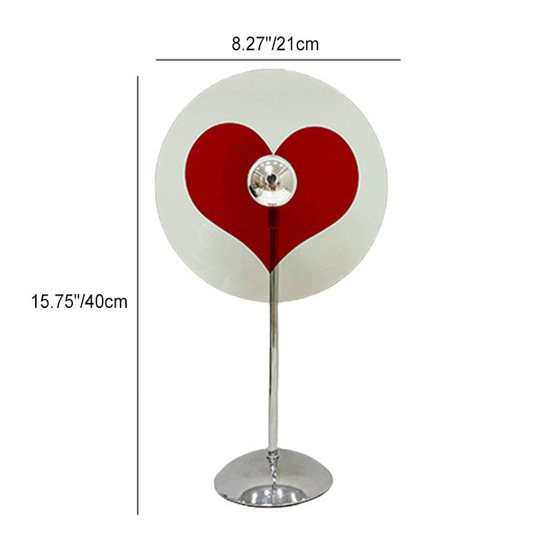 Modern Creative Heart Round Metal Acrylic 1-Light Table Lamp For Bedroom