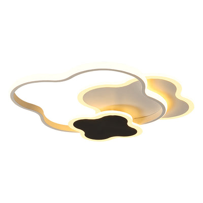 Contemporary Nordic Metal Acrylic Cloud Four-Leaf Clover LED Flush Mount Ceiling Light For Bedroom