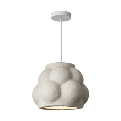 Traditional Japanese Wabi-Sabi Imitation Cement Texture Bubble Shade 1-Light Pendant Light For Living Room