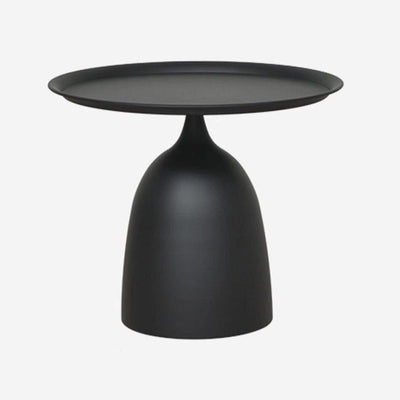 Modern Minimalist Round Cylinder Base Iron End Table 1-Tray For Living Room