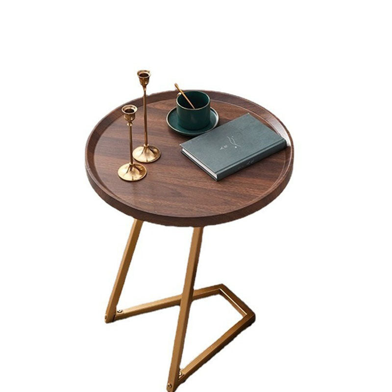 Modern Simplicity Round MDF Iron End Table Movable For Living Room