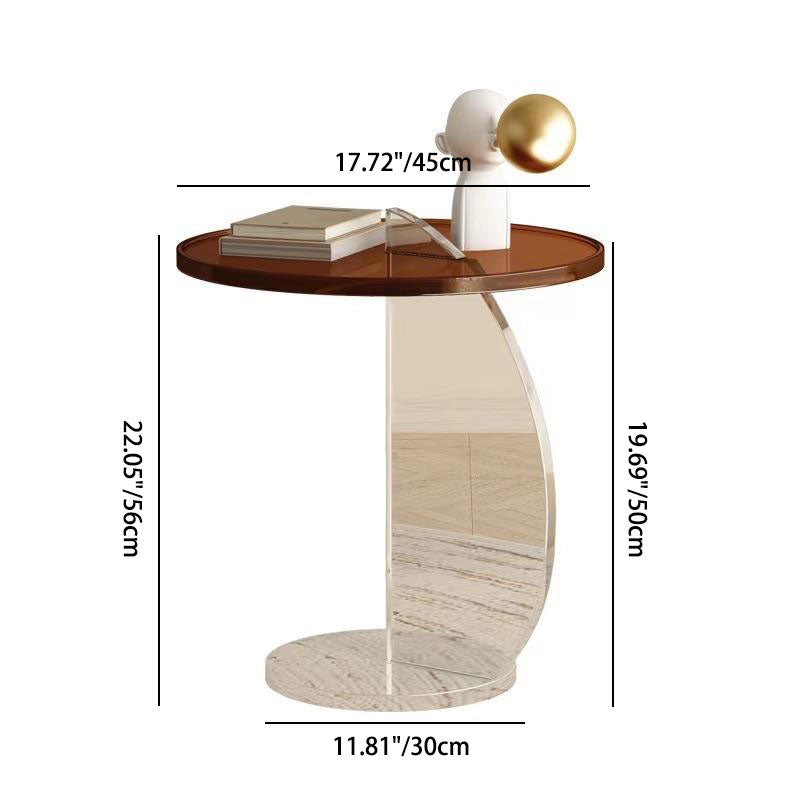 Modern Minimalist Round Semi-circular Plastic Coffee Table For Living Room