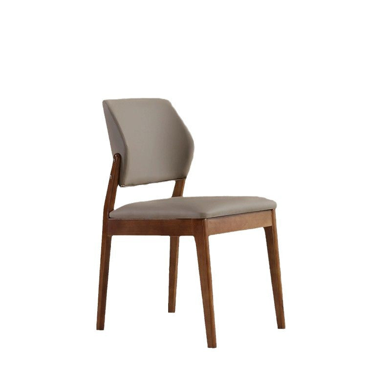 Contemporary Nordic Faux Leather Upholstered Dining Chair Open Back Armless For Dining Room