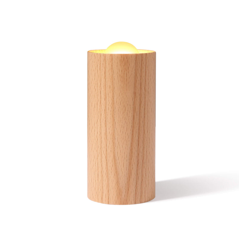 Modern Simple Wooden Cylindrical USB LED Table Lamp