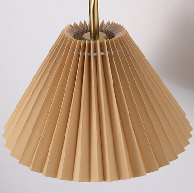 Contemporary Simplicity Pleated Cone Iron Fabric 1-Light Wall Sconce Lamp For Living Room