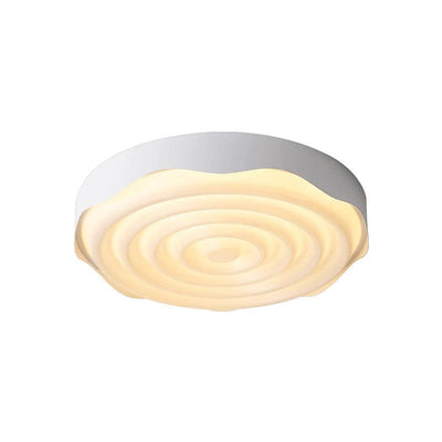 Modern Minimalist Water Ripple Texture Geometric Square Acrylic Iron LED Flush Mount Ceiling Light For Bedroom