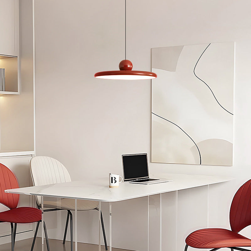 Soucoupe volante ronde scandinave contemporaine, suspension LED en fer acrylique pour salon 