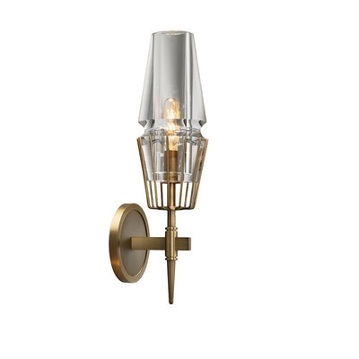 Contemporary Retro Iron Glass Cylinder 1/2 Light Wall Sconce Lamp For Hallway