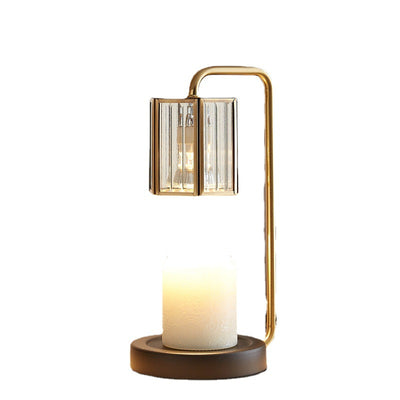 Contemporary Retro Iron Glass Cylinder Shade 1-Light Melting Wax Table Lamp For Bedroom